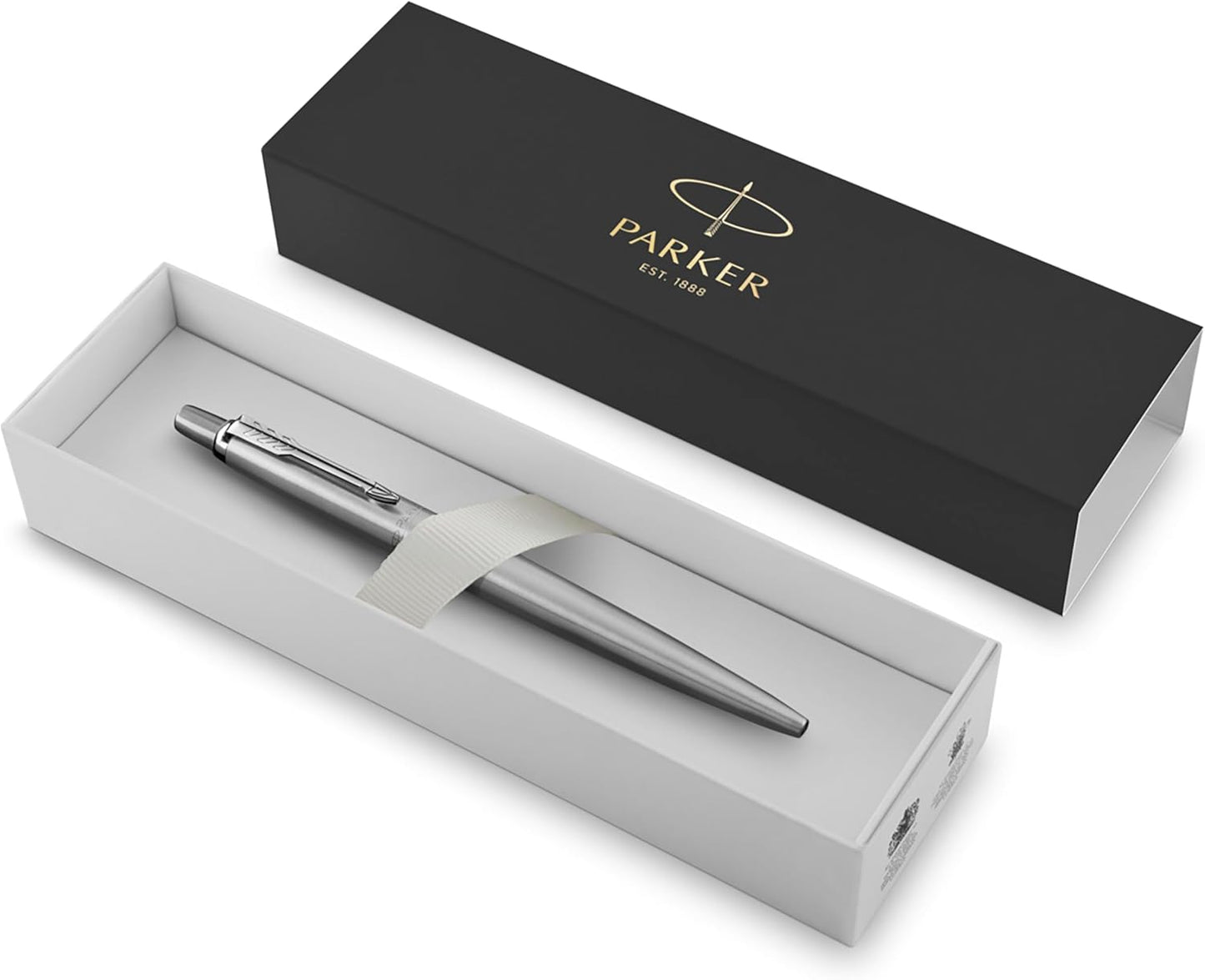 PARKER 1953170 Retractable Jotter Stainless Steel Chrome Trim Ballpoint Pen, (14878)