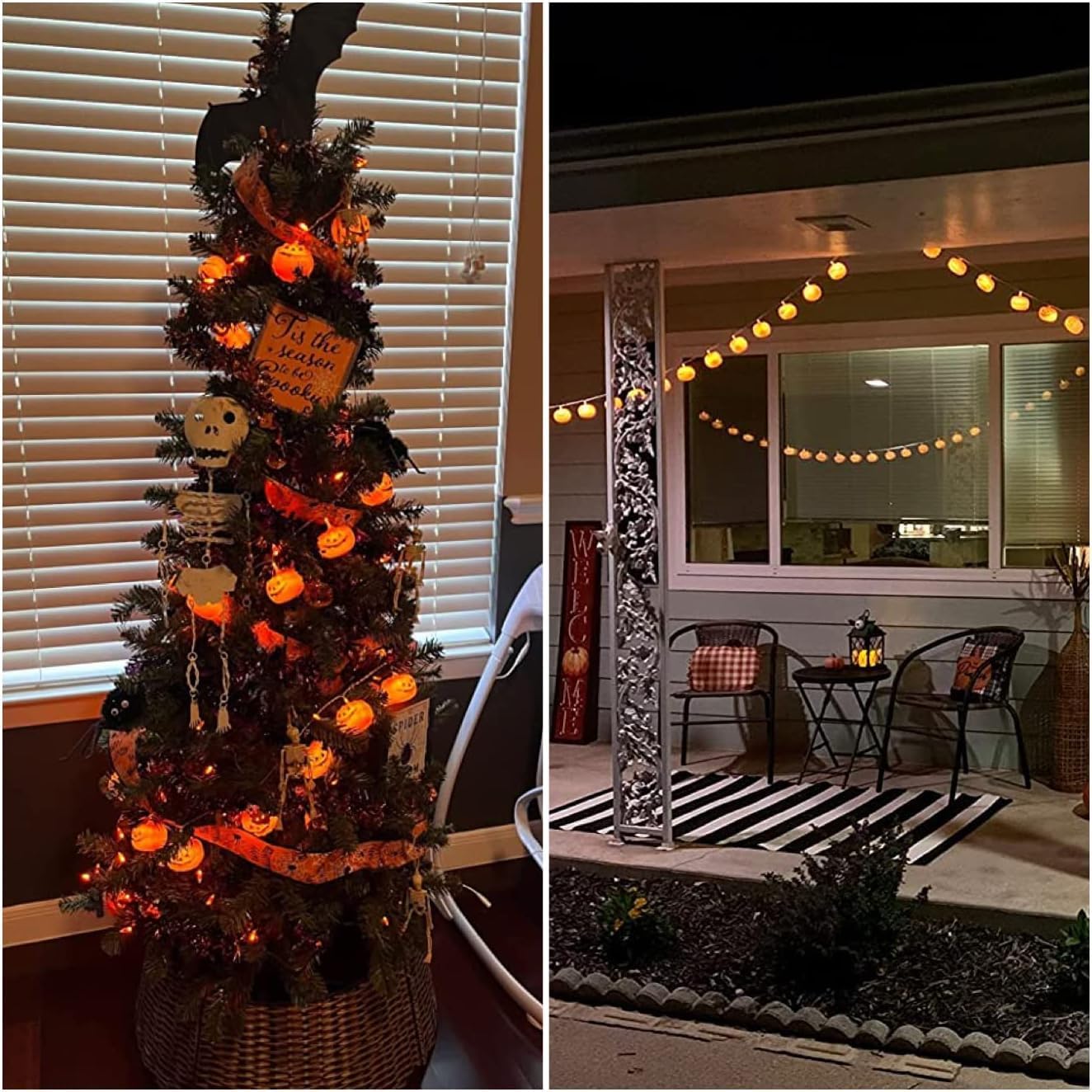 Halloween String Lights, 30 LED Pumpkin Lanterns Lights, Orange Pumpkin Lights with 2 Lighting Modes, LED Pumpkin Lights, Holiday Lights for Home Indoor Outdoor Halloween Decorations (4.5M)