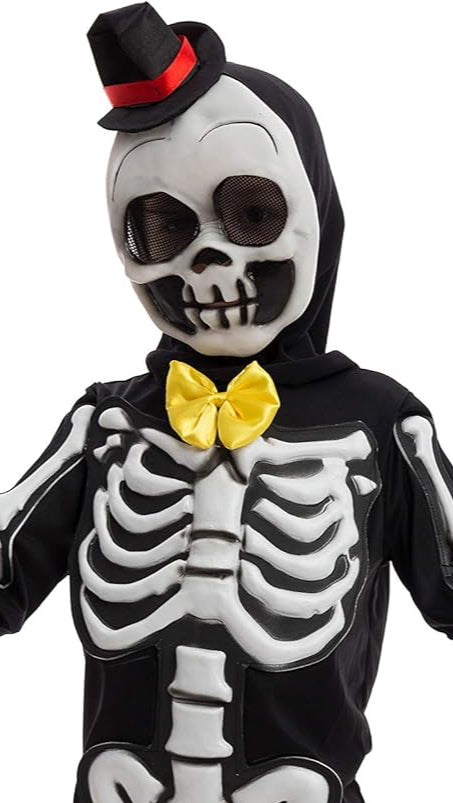 Spooktacular Creations Glows in the Dark Skeleton Costume for Boys, Halloween Skeleton Costume, Bone Jumpsuit for Kids