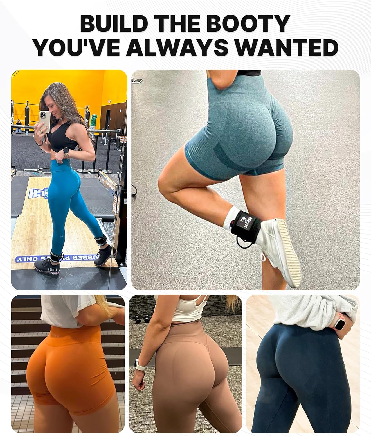 DMoose Ankle Straps Cable Machines for Kickbacks, Glute Workouts, Leg Extensions, Curls, and Hip Abductors for Men and Women, Adjustable Ankle Strap with Double D-Rings and Neoprene Support
