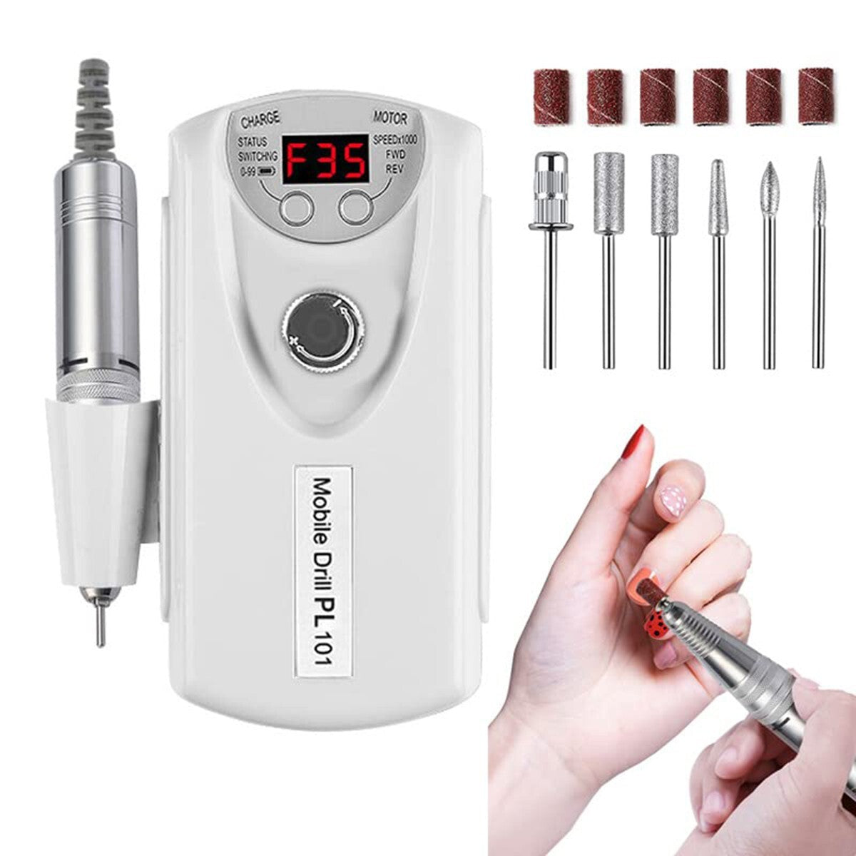 45000RPM Electric Nail Drill Machine Manicure Portable Nail File Nail Art AU
