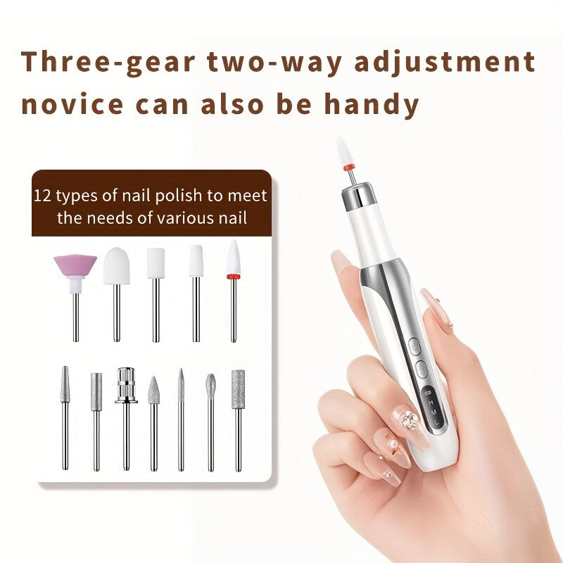 Nail Art Drill Tips Manicure Set Kit File Grinder Polisher Electric Beauty Tool