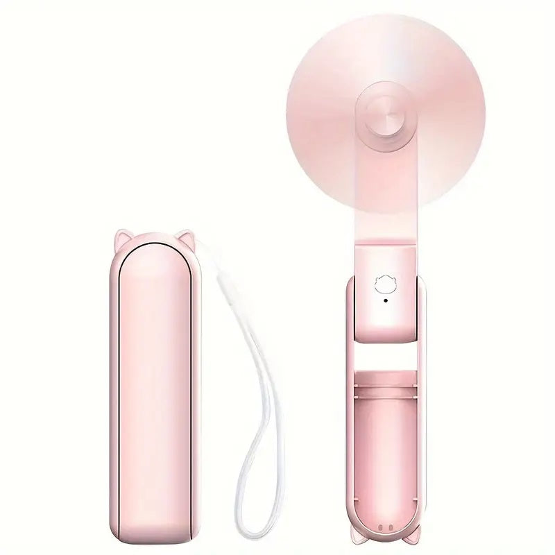 USB Rechargeable 3-speed Adjustable Foldable Handheld Fan