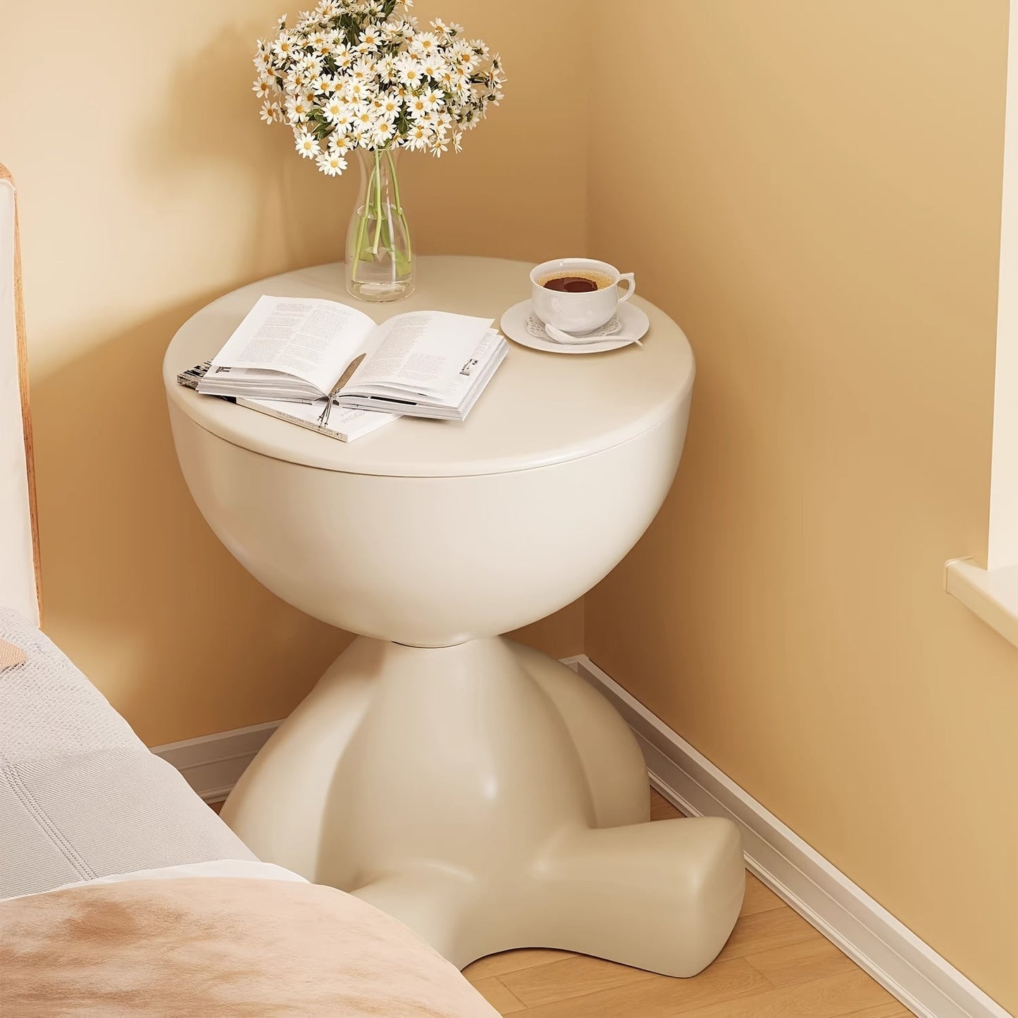 Side Table with Removable Tray & Storage