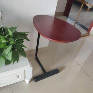 Simple Modern Side Table Iron Art Sofa Corner Table Lazy Bedside Reading Oval Coffee Table Tea Solid Wood Counter Top