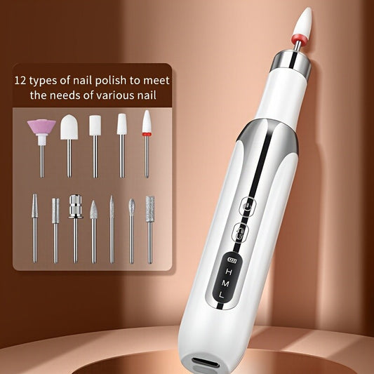 Nail Art Drill Tips Manicure Set Kit File Grinder Polisher Electric Beauty Tool