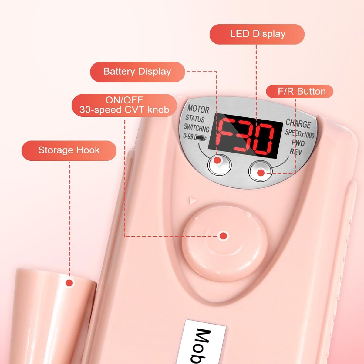 45000RPM Electric Nail Drill Machine Manicure Portable Nail File Nail Art AU