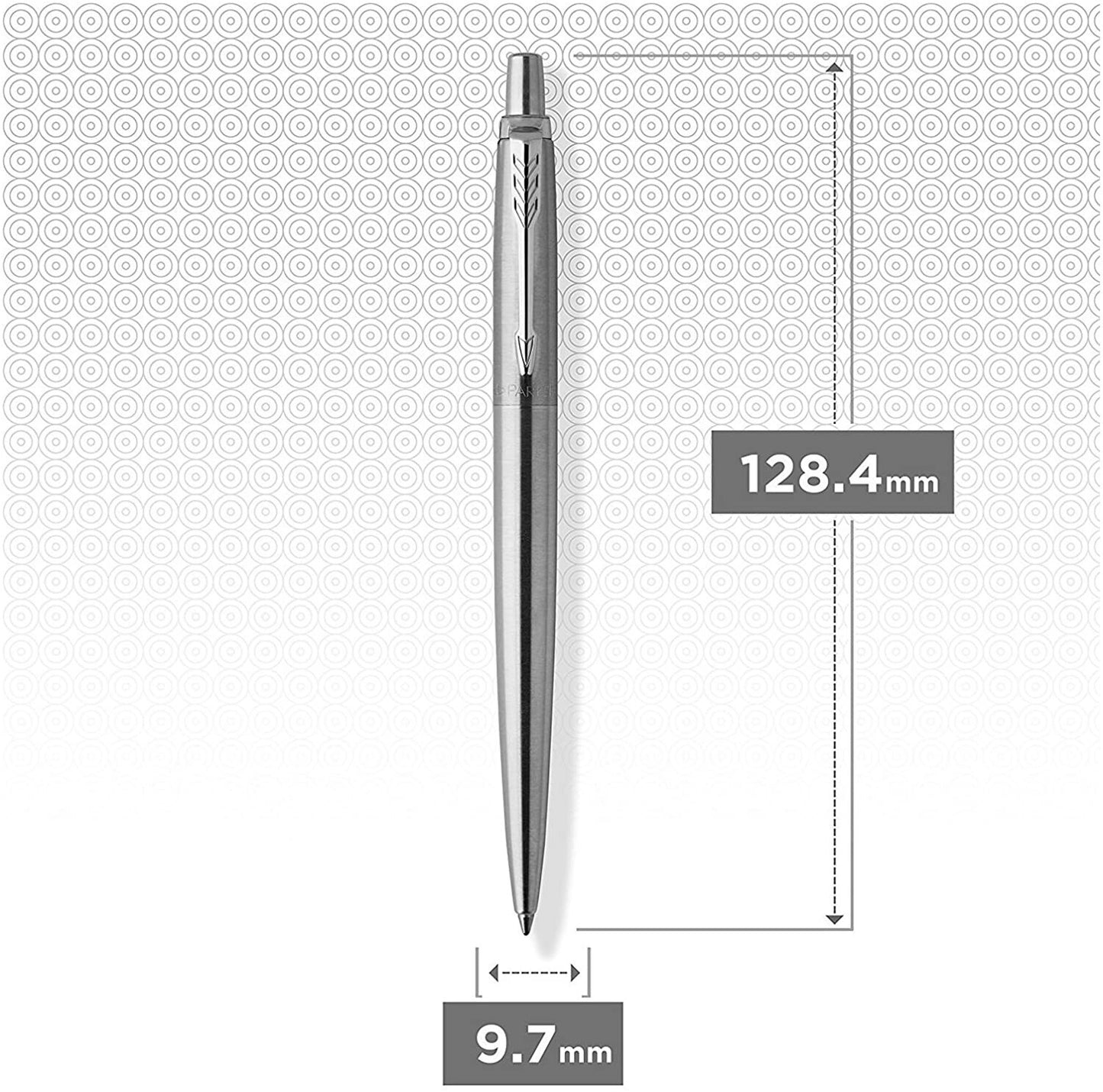 Parker Jotter Stainless Steel Chrome Trim Ballpoint Pen Fine Nib Blue Ink Parker
