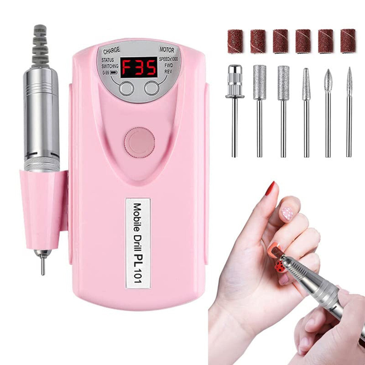 45000RPM Electric Nail Drill Machine Manicure Portable Nail File Nail Art AU